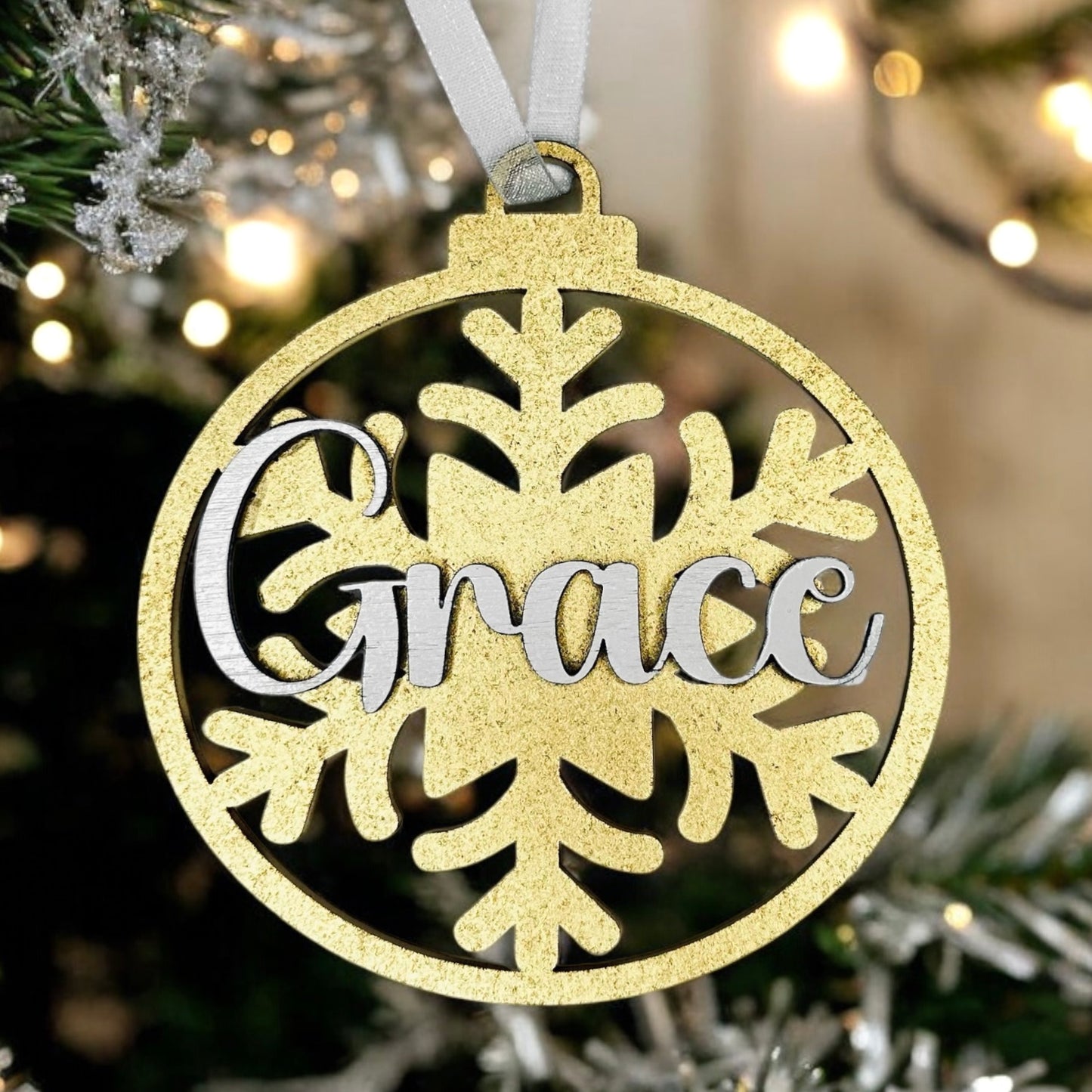 Beautiful Personalized Snowflake Ornament