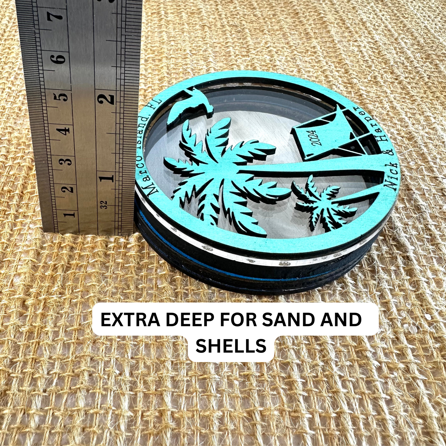 Fillable Beach Sand Ornament Personalized Keepsake Optional Colors