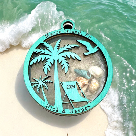 Fillable Beach Sand Ornament Personalized Keepsake Optional Colors