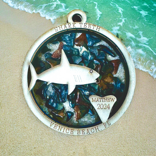 Fillable Shark Teeth Collection Ornament Personalized